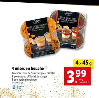 Lidl 4 mises en bouche offre