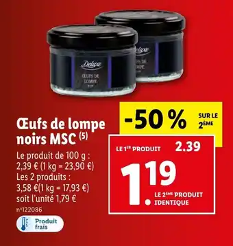 Lidl Œufs de lompe noirs MSC (5) offre