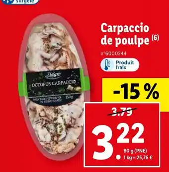 Lidl Carpaccio de poulpe (6) offre