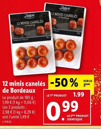 Lidl 12 minis canelés de Bordeaux offre