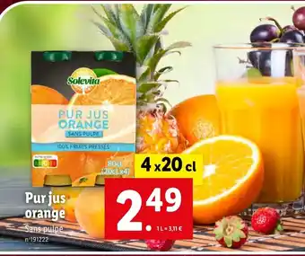 Lidl PUR JUS ORANGE offre