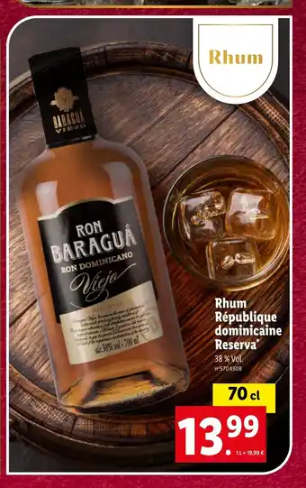 Lidl Rhum République dominicaine Reserva offre