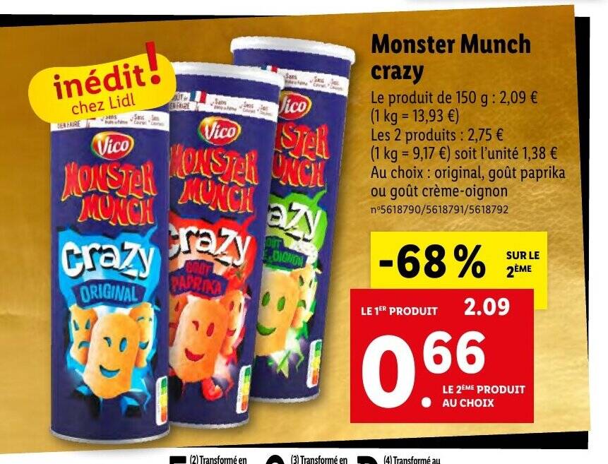 Promo Monster Munch crazy chez Lidl