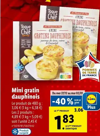 Lidl Mini gratin dauphinois offre