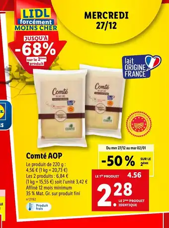 Lidl Comté AOP offre