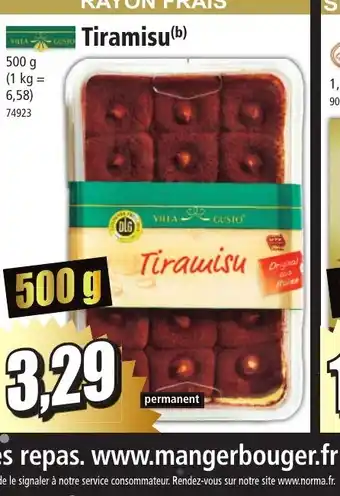 Norma Tiramisu offre