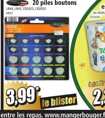 Norma 20 piles boutons offre