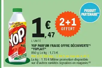 E.Leclerc Yop parfum fraise Offre Découverte yoplait offre