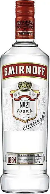 Smirnoff vodka n°21 37,5% vol. 70 cl