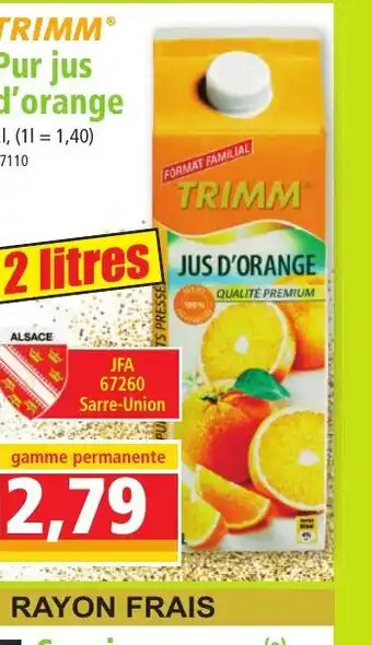 Norma TRIMM Pur jus d'orange offre