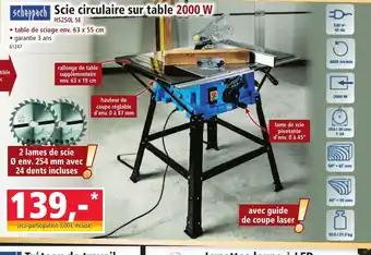 Norma Scie circulaire sur table 2000 W offre
