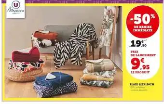 Hyper U PLAID 125X150CH 100% offre