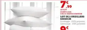 Hyper U Lot de 2 oreillers offre