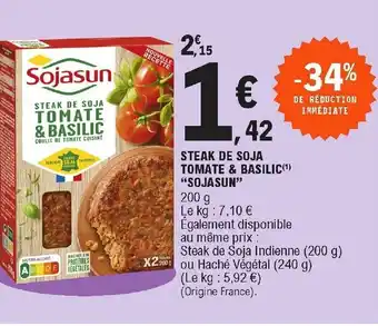 E.Leclerc Steak de Soja Tomate & Basilic Sojasun offre