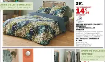Hyper U Parure housse de couette 200x200cm offre