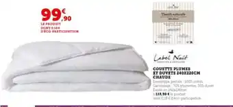 Hyper U Couette plumes et duvets offre