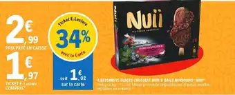 E.Leclerc 4 Bâtonnets glacés chocolat noir offre