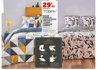 Hyper U PARURE HOUSSE DE COUETTE ZIPPER offre