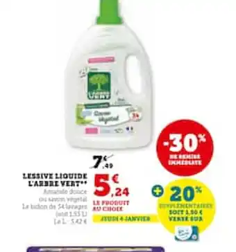 Hyper U LESSIVE LIQUIDE L'ARBRE VERT offre