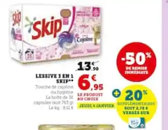 Hyper U Lessive 3 en 1 skip offre