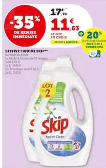 Hyper U Lessive liquide skip offre