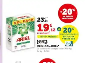 Hyper U Lessive poudre original ariel offre