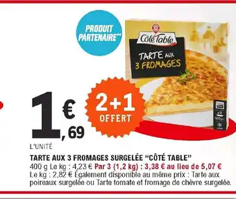 E.Leclerc Tarte aux 3 Fromage surgelée offre