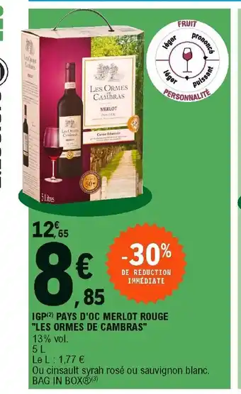 E.Leclerc Pays d'oc Merlot Roude Les Ormes De Cambras offre