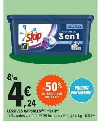 E.Leclerc Lessives Capsules Skip offre