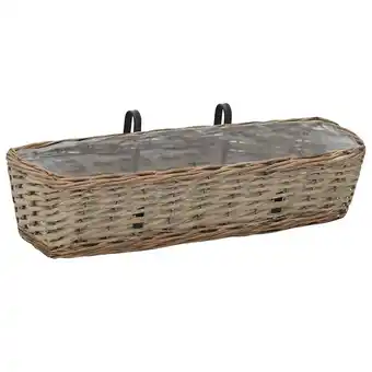 Bricorama Jardinière de balcon 2 pcs osier avec doublure en pe 60 cm - brun - jardinage - pots et cache-pots - brun - brun offre