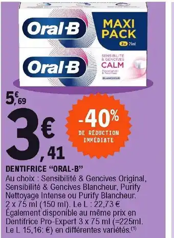 E.Leclerc Dentifrice Oral-B offre