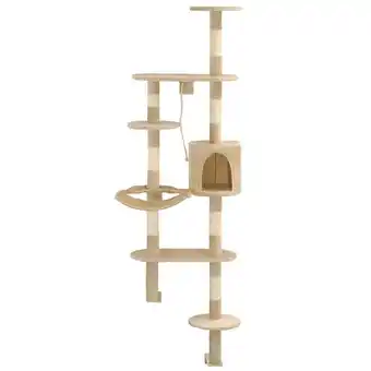 Bricorama Arbre à chat avec griffoirs en sisal montage mural 194 cm beige - accessoires pour chats - meubles pour chats - beige - beige offre