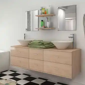 Bricorama Neuf pièces pour salle de bains avec lavabo et robinet beige - beige offre