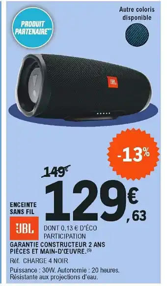 E.Leclerc Enceinte Sans Fil offre