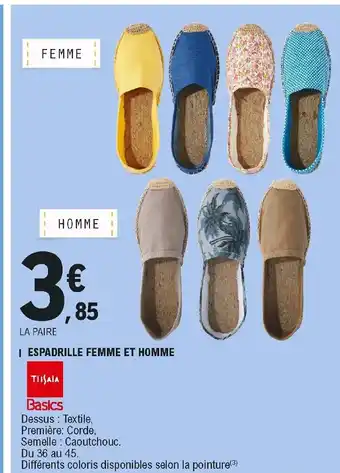 E.Leclerc Espadrille femme et homme offre
