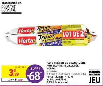 PÂTE TRÉSOR DE GRAND-MÈRE PUR BEURRE FEUILLETÉE HERTA