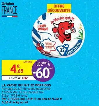 Intermarché LA VACHE QUI RIT 32 PORTIONS offre