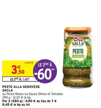 Intermarché PESTO ALLA GENOVESE SACLA offre