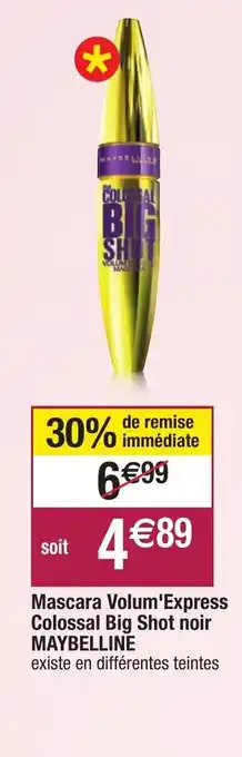 Migros Mascara Volu,'Express Colossal Biig Short noir Maybelline offre