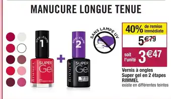 Migros Vernis à ongles Super gel en 2 étapes Rimmel offre