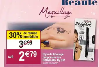 Migros Stylo de tatouage temporaire noire Bodymark by Bic offre