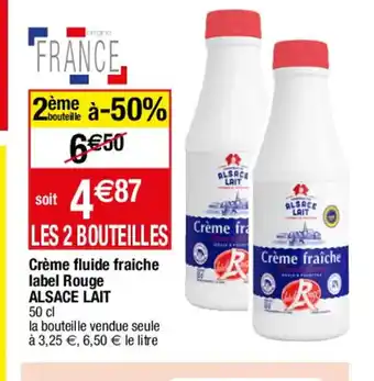Migros Crème fluide fraiche label Rouge ALSACE LAIT offre
