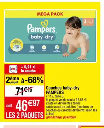 Migros Couches baby-dry PAMPERS offre