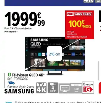 Carrefour Téléviseur QLED 4K SAMSUNG offre