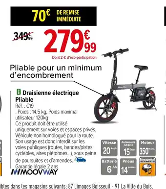 Carrefour i Draisienne électrique Pliable offre