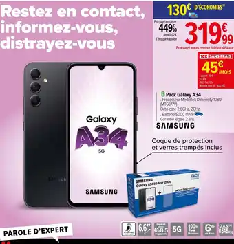 Carrefour Pack galaxy A34 offre