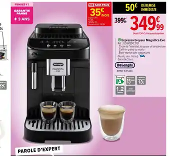Carrefour i Expresso broyeur Magnifica Evo offre