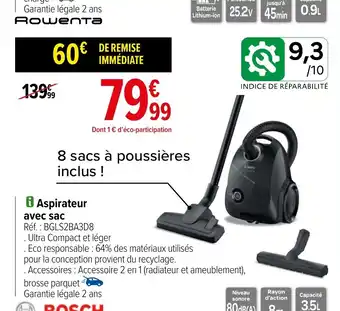 Carrefour i Aspirateur avec sac offre