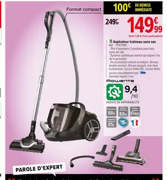 Carrefour i Aspirateur traîneau sans sac offre