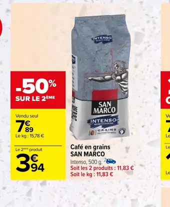 Carrefour Café en grains SAN MARCO offre